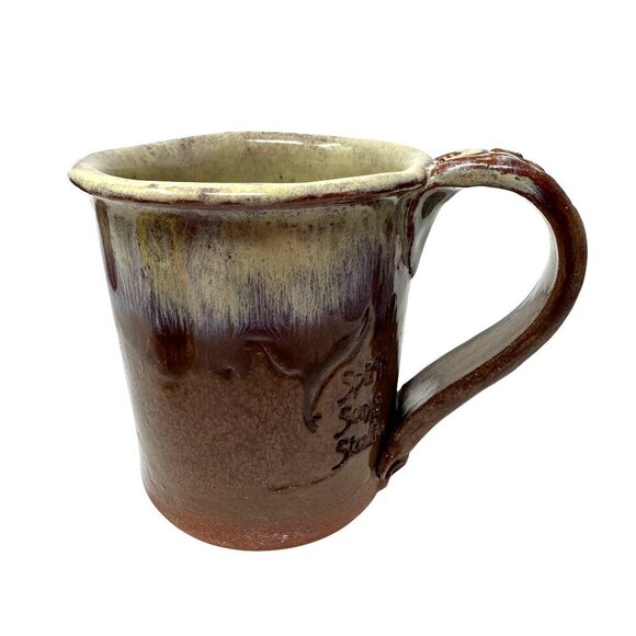 Spirit Song Studio Mug Redware Drip Glaze Cross Earthenware Mississippi 12 oz - Picture 12 of 16